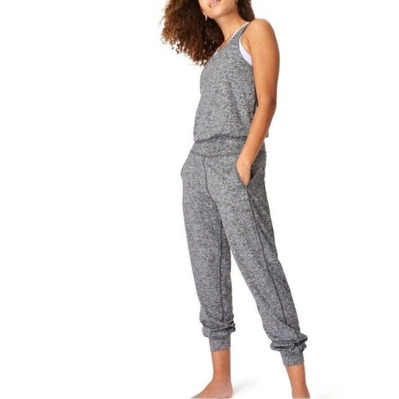 Sweaty Betty Gray Gary Sleeveless Studio Jumpsuit Size XL - Picture 1 of 9